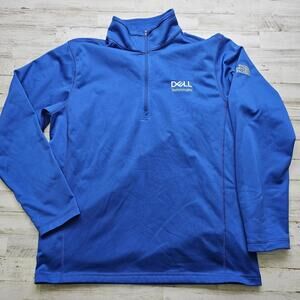 The North Face Pullover Men's L Blue Pullover Fleece Tech 1/4 Zip Dell Logo